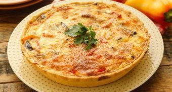 Киш с баклажанами и перцем — инструкция по приготовлению, шаг 9