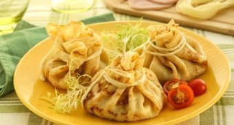 Мешочки с сыром и ветчиной — инструкция по приготовлению, шаг 8