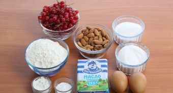 Миндальный пирог с суфле из красной смородины — инструкция по приготовлению, шаг 1