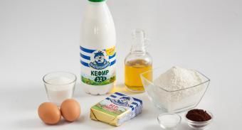 Шоколадные блинчики на кефире — инструкция по приготовлению, шаг 1