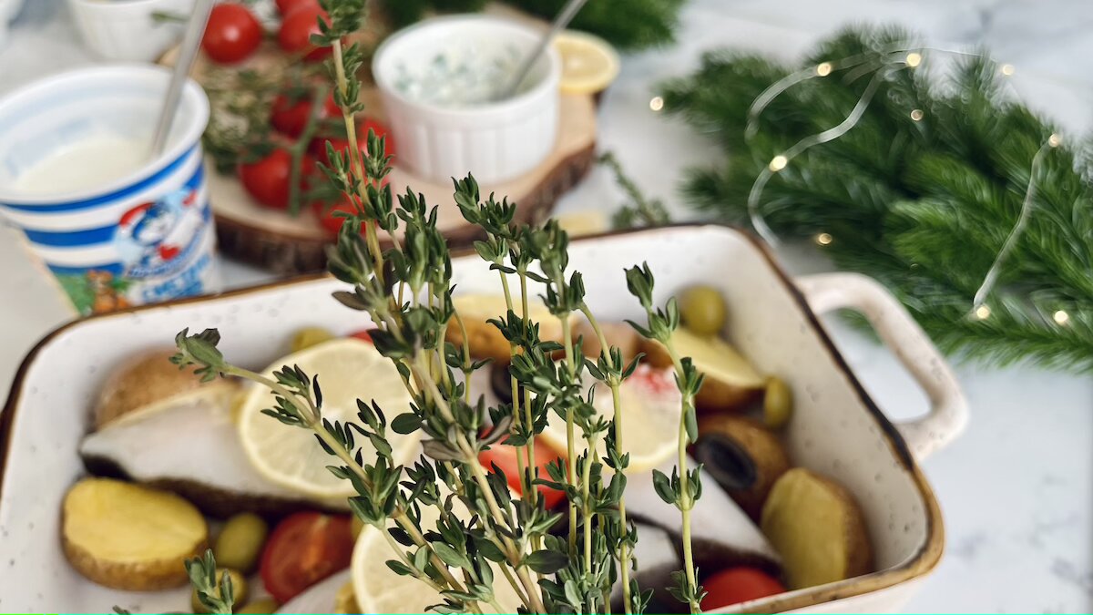 Запеченный палтус с оливками и томатами черри — инструкция по приготовлению, шаг 4