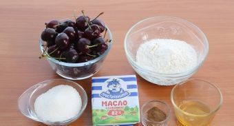 Крамбл с черешней — инструкция по приготовлению, шаг 1