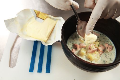 Молочный суп с лососем и картофелем — инструкция по приготовлению, шаг 6