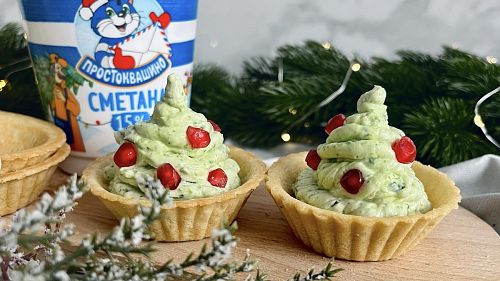 Тарталетки «Елочки» с творожным сыром